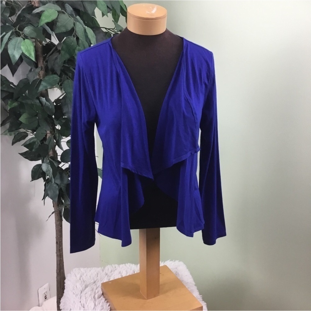 Covington royal blue open front long sleeve cardigan Woman Large petite
